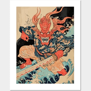 A Japanese Oni Demon Art Posters and Art